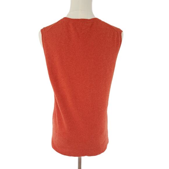 PURE COLLECTION Cashmere Knitted Tank Size 6 Sleeveless Sweater Burnt Orange - Picture 4 of 9